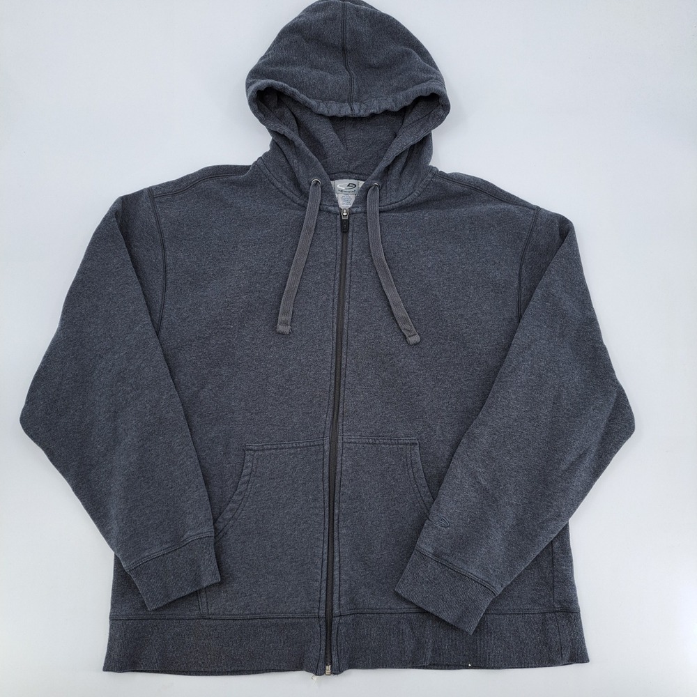 C9 by Champion Full Zip Hoodie Mens L Cotton Blend Charcoal Gray Heather L5939